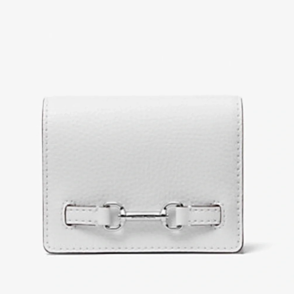 MICHAEL KORS Carson Small Pebbled Leather Wallet OPTIC WHITE NWT